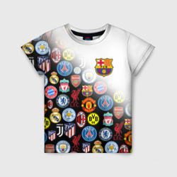 Детская футболка 3D FC Barcelona logobombing