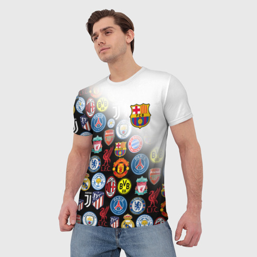 Мужская футболка 3D FC Barcelona logobombing, цвет 3D печать - фото 3