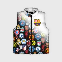 Детский жилет утепленный 3D FC Barcelona logobombing