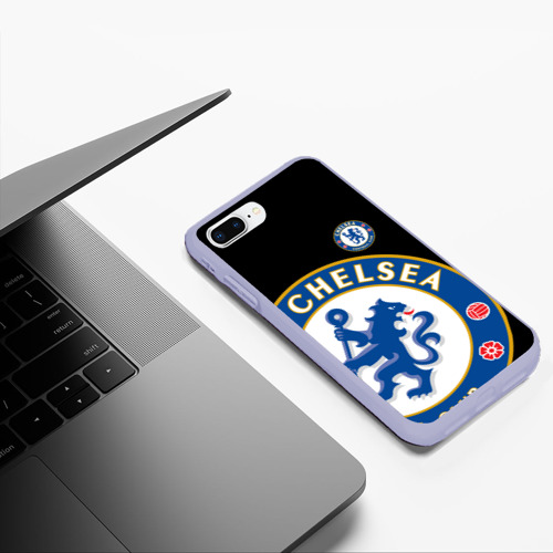 Чехол для iPhone 7Plus/8 Plus матовый Челси chelsea Big logo, цвет светло-сиреневый - фото 5