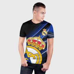 Мужская футболка 3D Slim Реал Мадрид геометрия спорт - фото 2