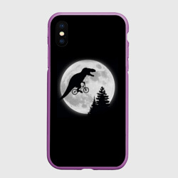 Чехол для iPhone XS Max матовый T-rex на луне