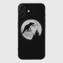 Чехол для iPhone 16 силиконовый с защитой камеры T-rex на луне