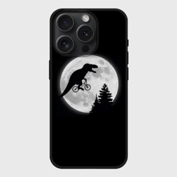 Чехол силиконовый для Apple iPhone 15 Pro Мax матовый T-rex на луне