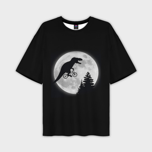 Мужская футболка oversize 3D T-rex на луне, цвет 3D печать