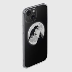 Чехол для iPhone 15 силиконовый с защитой камеры T-rex на луне - фото 2