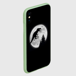 Чехол для iPhone XS Max матовый T-rex на луне - фото 2