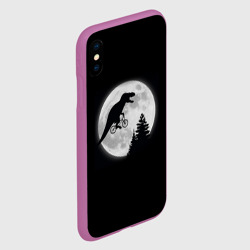 Чехол для iPhone XS Max матовый T-rex на луне - фото 2