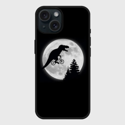 Чехол силиконовый для Apple iPhone 15 матовый T-rex на луне