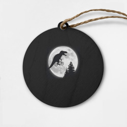 Деревянная игрушка круг T-rex на луне