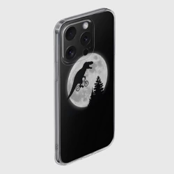 Чехол для iPhone 15 Pro силиконовый с защитой камеры T-rex на луне - фото 2