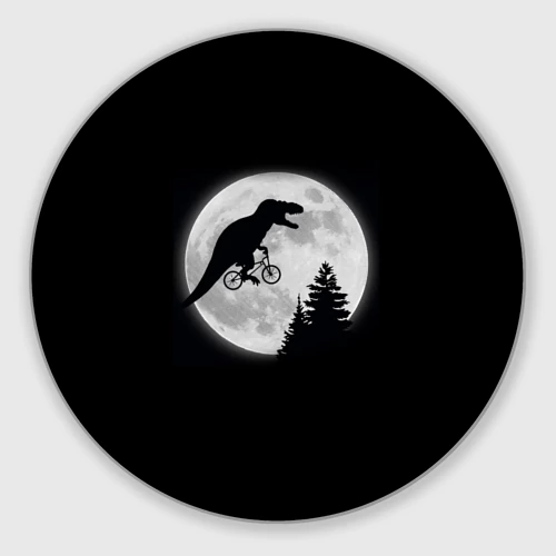 Круглый коврик для мышки T-rex на луне