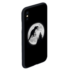 Чехол для iPhone XS Max матовый T-rex на луне - фото 2