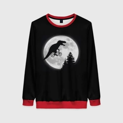 Женский свитшот 3D T-rex на луне