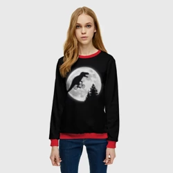 Женский свитшот 3D T-rex на луне - фото 2