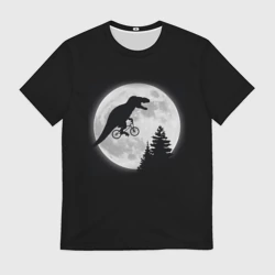 Мужская футболка 3D T-rex на луне