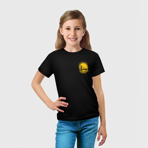 Детская футболка 3D Golden state warriors black style, цвет 3D печать - фото 5