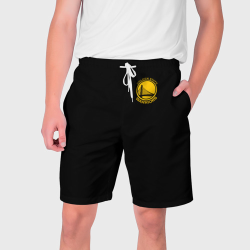 Мужские шорты 3D с принтом GOLDEN STATE WARRIORS BLACK STYLE, вид спереди #2