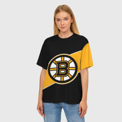 Женская футболка oversize 3D Бостон Брюинз, Boston Bruins - фото 2