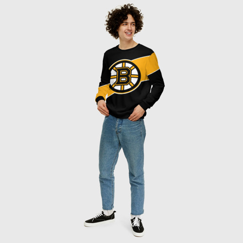 Мужской свитшот 3D Бостон Брюинз, Boston Bruins, цвет черный - фото 5