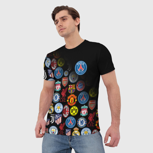 Мужская футболка 3D PSG logobombing, цвет 3D печать - фото 3