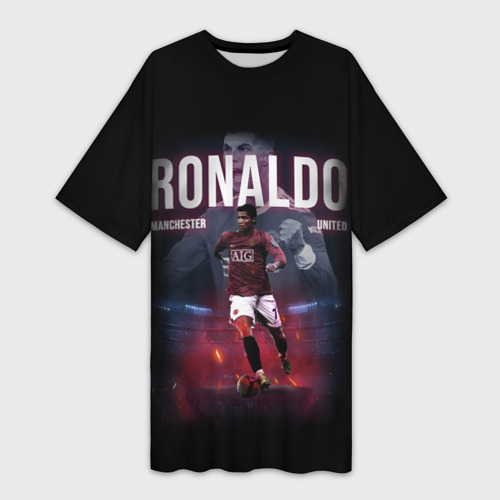 Платье-футболка 3D Роналду герой Манчестера, цвет 3D печать