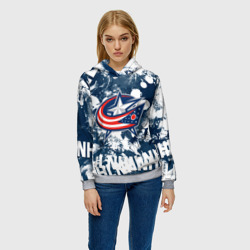 Женская толстовка 3D Коламбус Блю Джекетс, Columbus Blue Jackets - фото 2