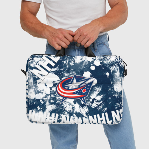 Сумка для ноутбука 3D Коламбус Блю Джекетс, Columbus Blue Jackets, цвет 3D печать - фото 5