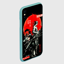 Чехол для iPhone XS Max матовый Ван пис Зоро самурай на черном фоне - фото 2