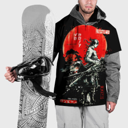 Накидка на куртку 3D Ван пис Зоро самурай на черном фоне