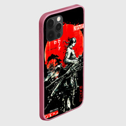 Чехол для iPhone 12 Pro Ван пис Зоро самурай на черном фоне - фото 2