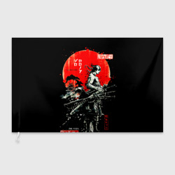Флаг 3D Ван пис Зоро самурай на черном фоне