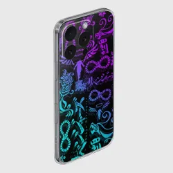 Чехол для iPhone 16 Pro Max силиконовый с защитой камеры Тату Токийские мстители неон - фото 2