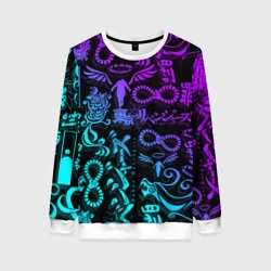 Женский свитшот 3D Тату Токийские мстители неон