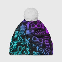 Шапка 3D c помпоном Тату Токийские мстители неон