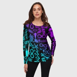 Женский лонгслив 3D Тату Токийские мстители неон - фото 2