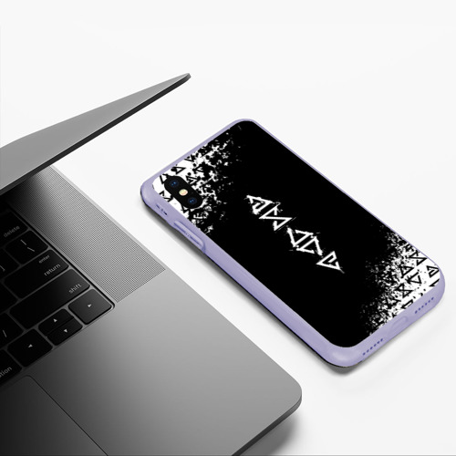Чехол для iPhone XS Max матовый Ведьмак, ведьмачьи знаки, цвет светло-сиреневый - фото 5