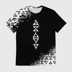Мужская футболка 3D Ведьмак, ведьмачьи знаки