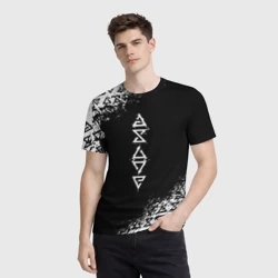 Мужская футболка 3D Ведьмак, ведьмачьи знаки - фото 2