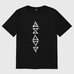 Женская футболка хлопок Oversize Знаки Ведьмака