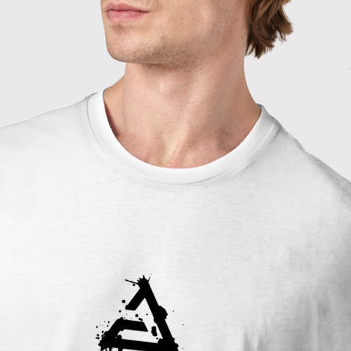 Мужская футболка хлопок Знаки Ведьмака чёрные, цвет белый - фото 6