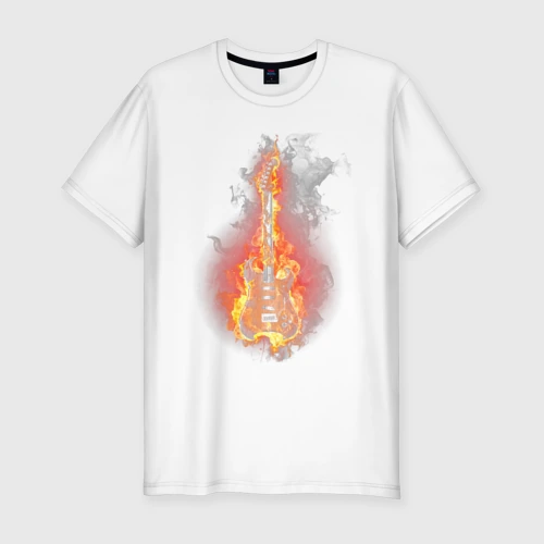 Мужская футболка хлопок Slim Burning guitar