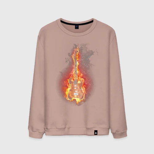 Мужской свитшот хлопок Burning guitar