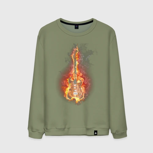 Мужской свитшот хлопок Burning guitar