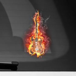 Наклейка на автомобиль Burning guitar