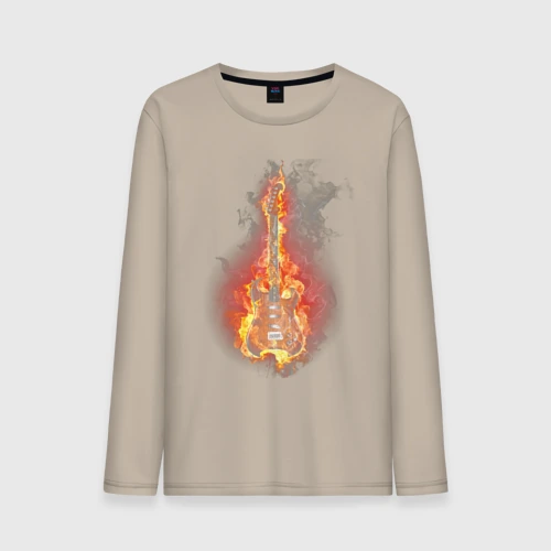 Мужской лонгслив хлопок Burning guitar