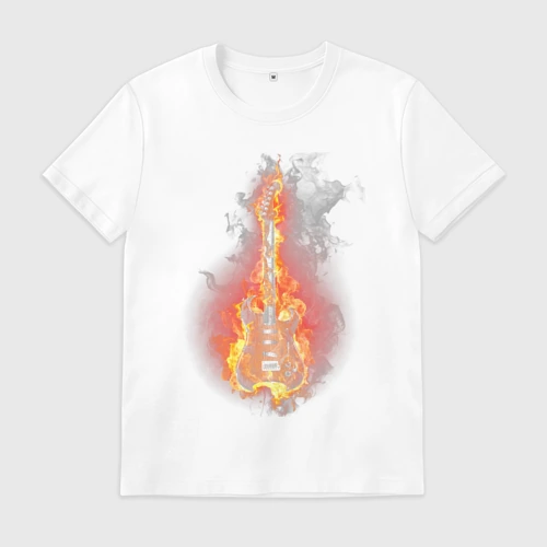 Мужская футболка хлопок Burning guitar