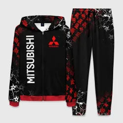 Мужской костюм 3D Mitsubishi samurai Japan style иероглифы