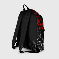 Рюкзак с принтом Mitsubishi samurai Japan style иероглифы для любого человека, вид сзади №1. Цвет основы: белый