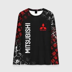 Мужской лонгслив 3D Mitsubishi samurai Japan style иероглифы